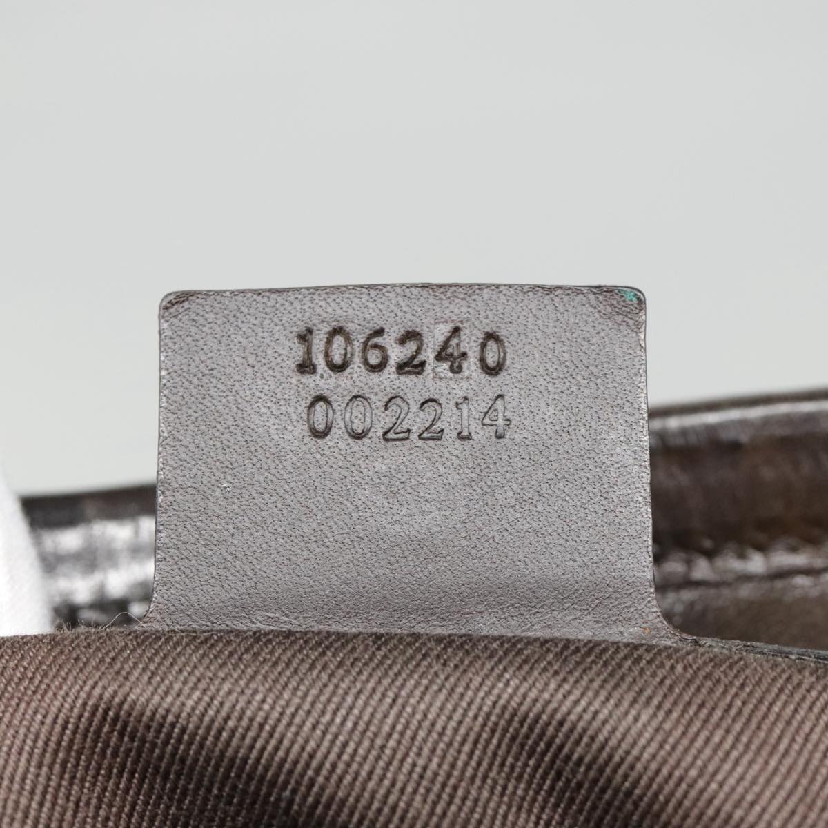 GUCCI GG Canvas Shoulder Bag Brown Silver 106240 Auth 89622