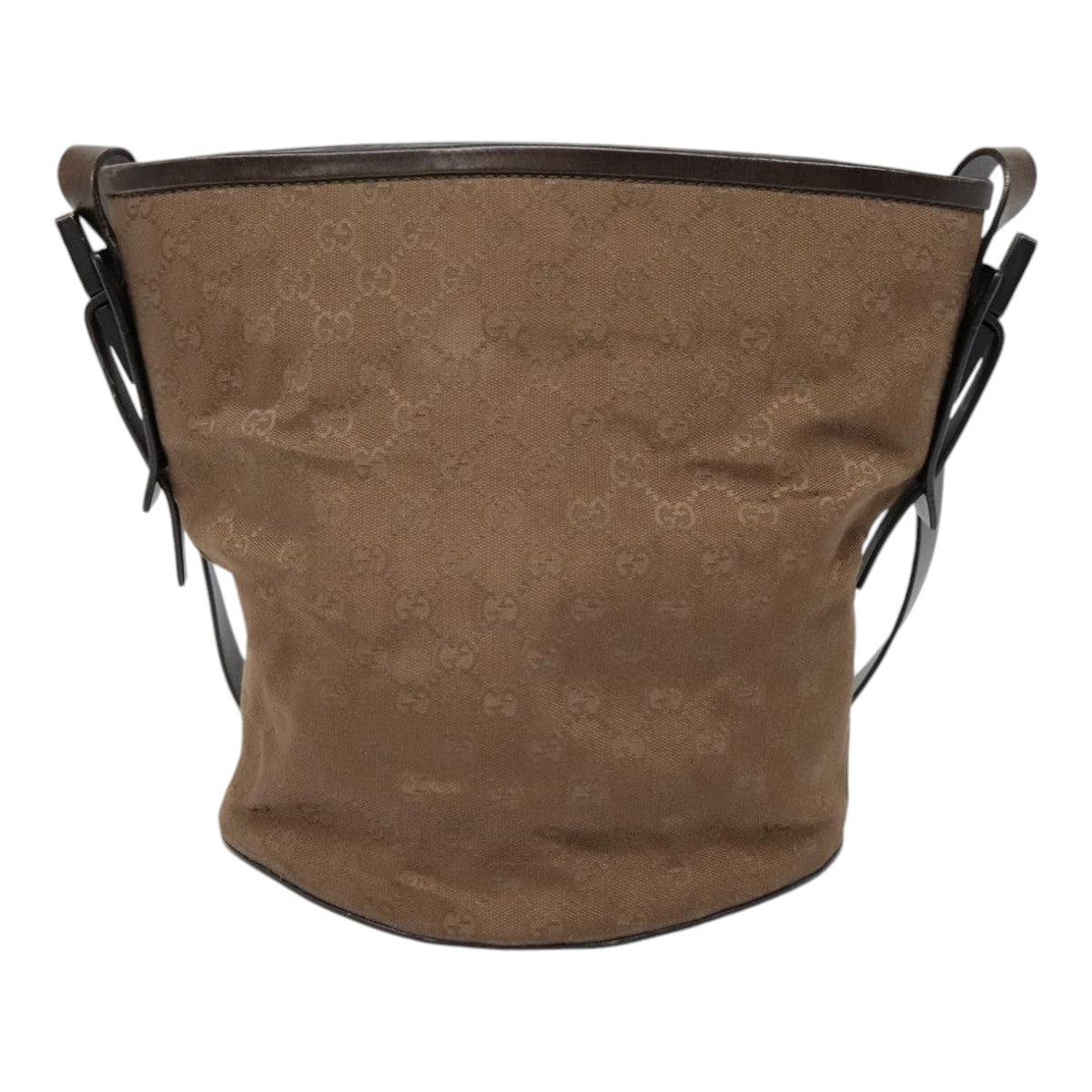 GUCCI GG Canvas Shoulder Bag Brown Silver 106240 Auth 89622