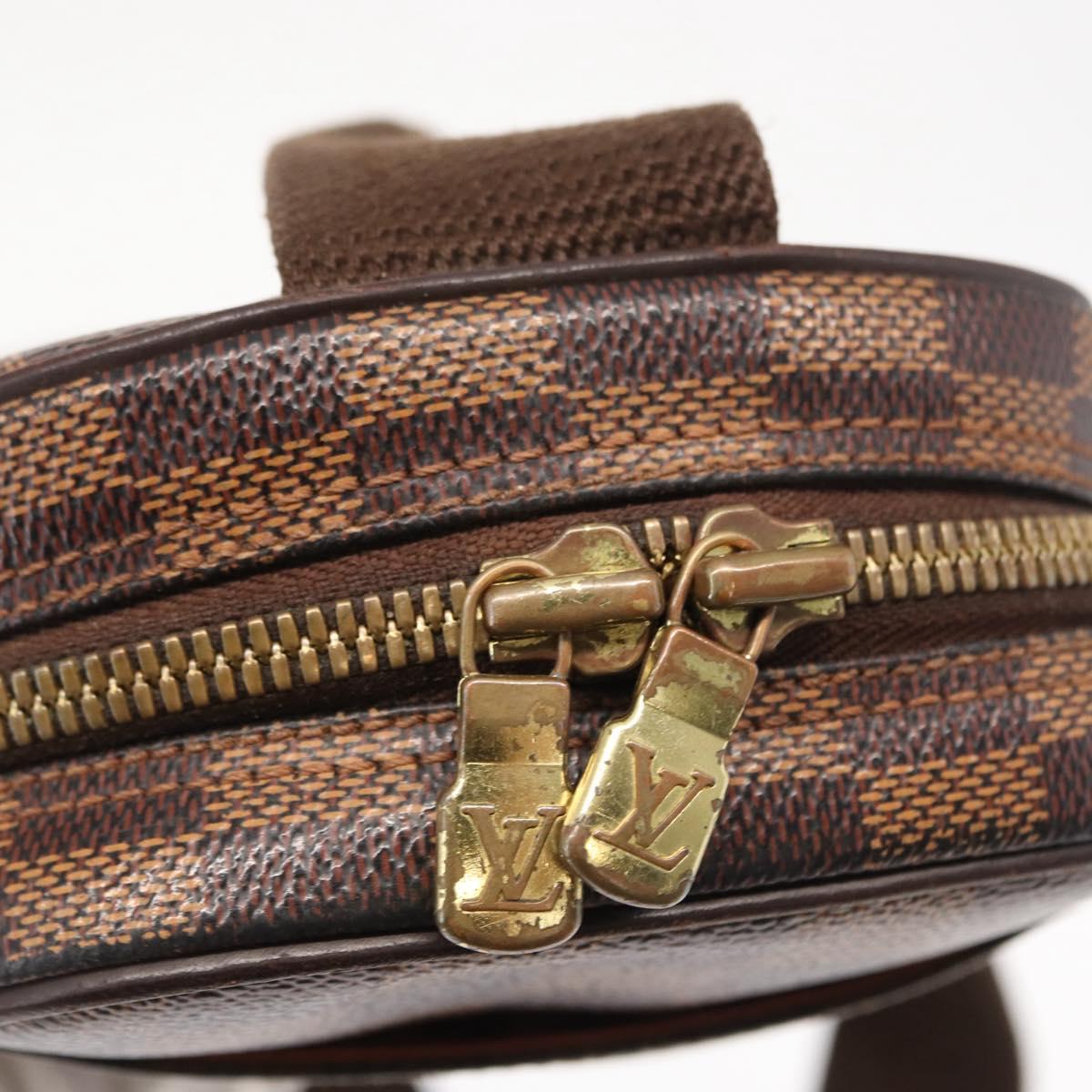 LOUIS VUITTON Damier Ebene Pochette Gange Shoulder Bag N48048 LV Auth 89651