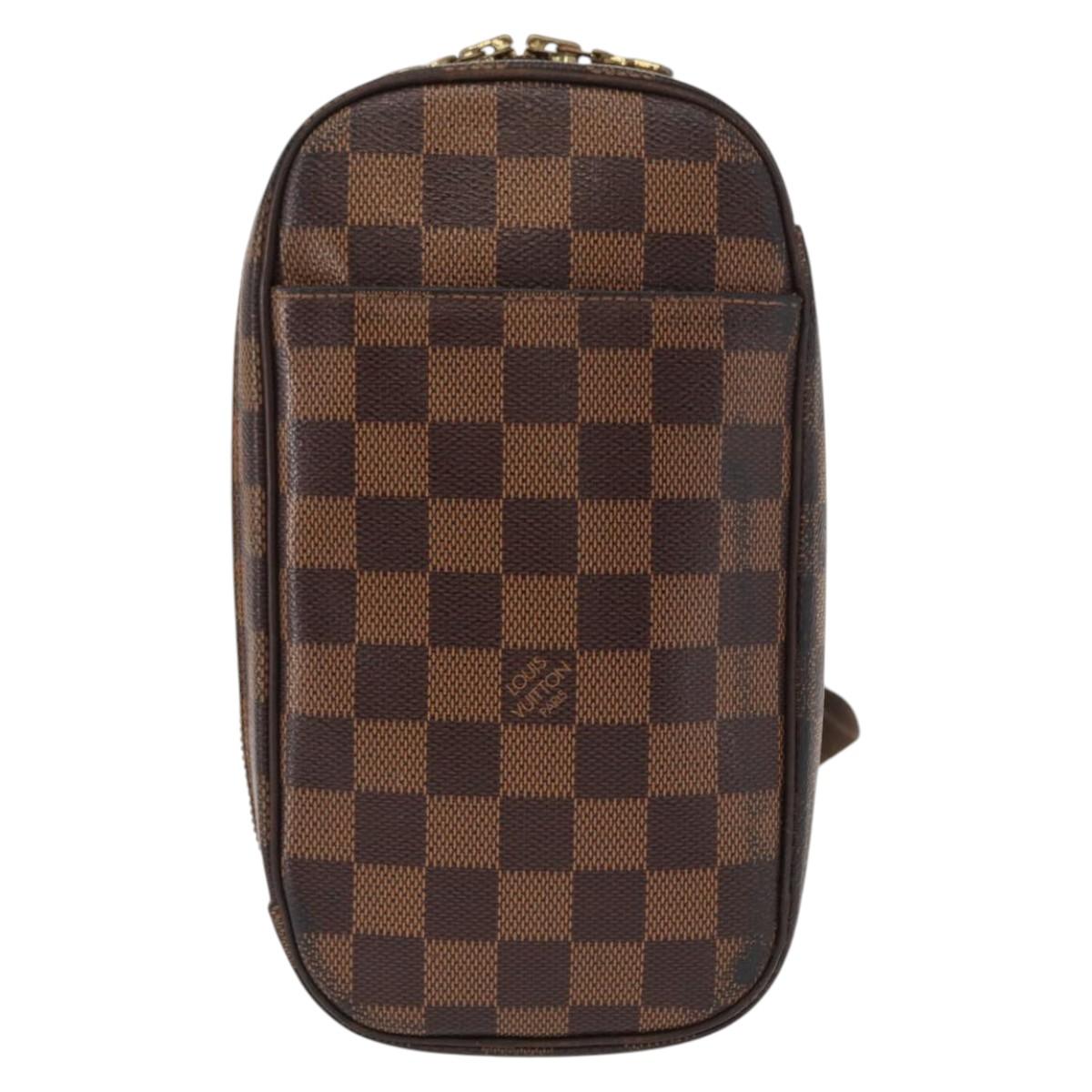 LOUIS VUITTON Damier Ebene Pochette Gange Shoulder Bag N48048 LV Auth 89651