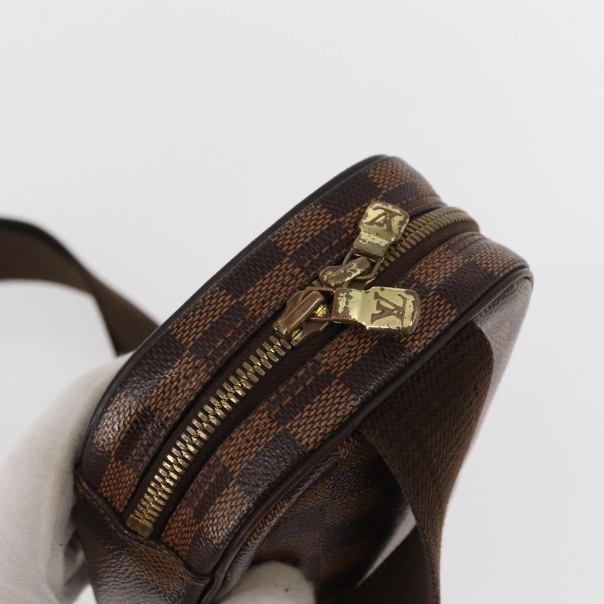 LOUIS VUITTON Damier Ebene Pochette Gange Shoulder Bag N48048 LV Auth 89651