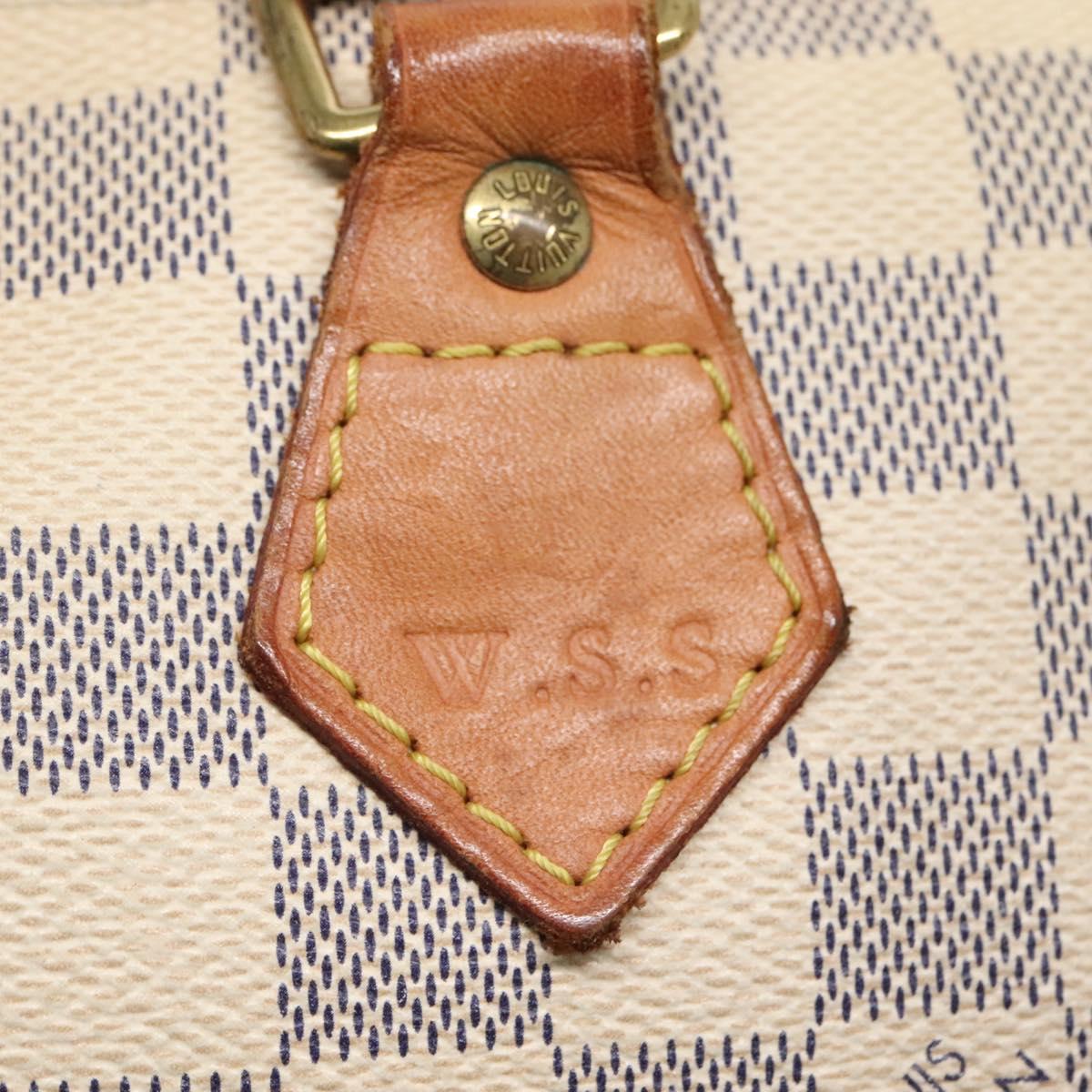 LOUIS VUITTON Damier Azur Speedy 30 Hand Bag N41533 LV Auth 89669