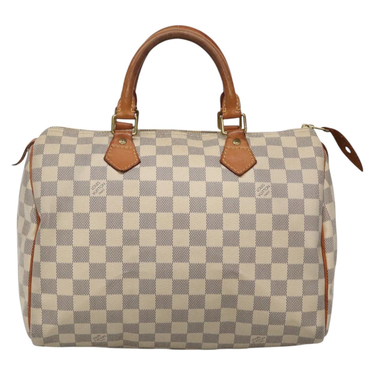 LOUIS VUITTON Damier Azur Speedy 30 Hand Bag N41533 LV Auth 89669