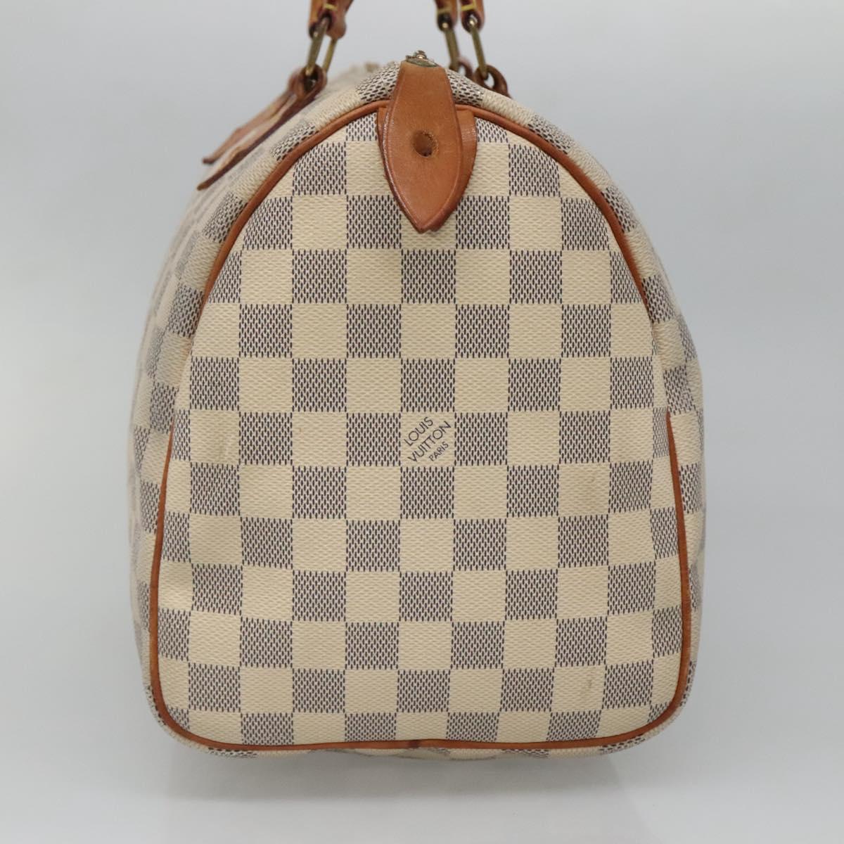 LOUIS VUITTON Damier Azur Speedy 30 Hand Bag N41533 LV Auth 89669