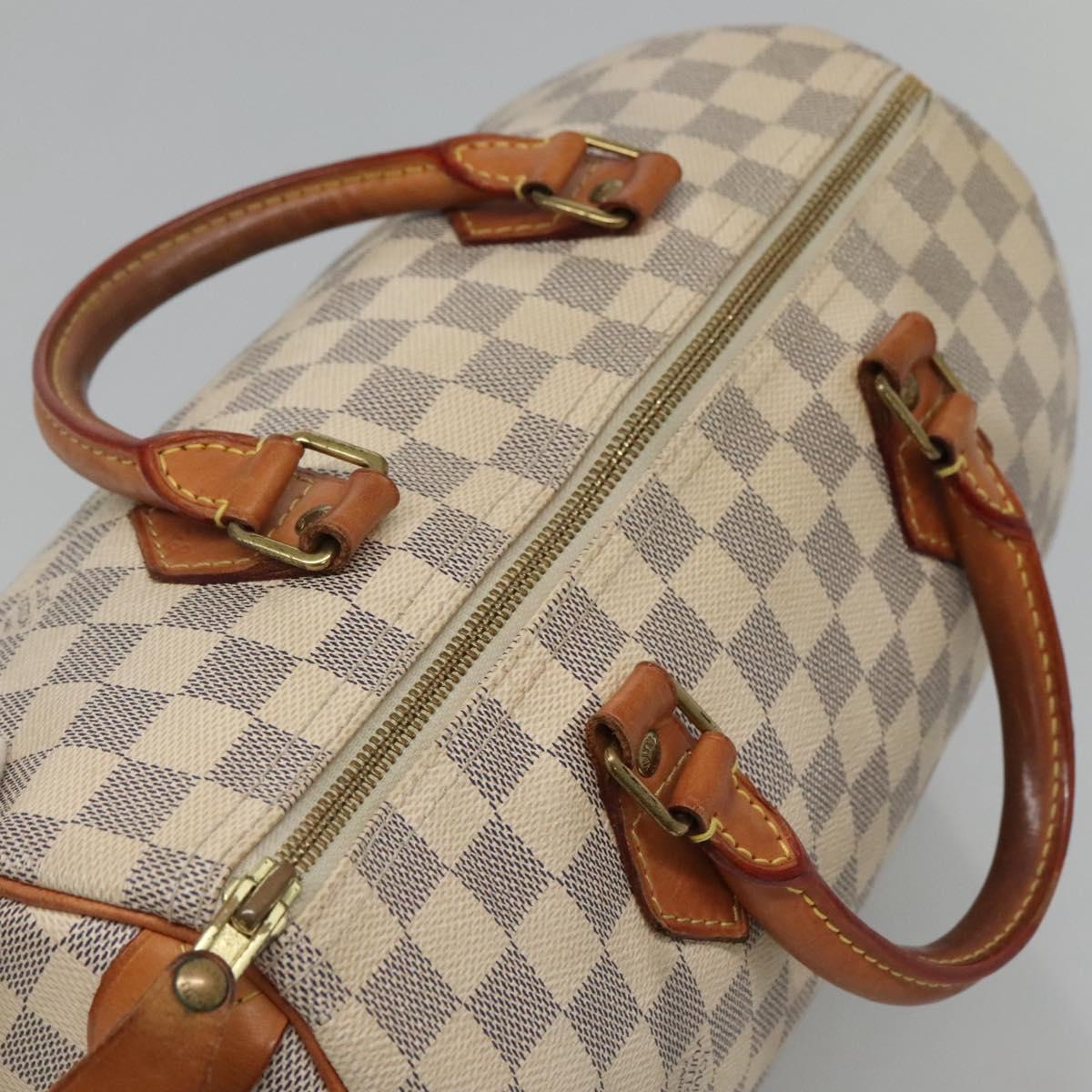 LOUIS VUITTON Damier Azur Speedy 30 Hand Bag N41533 LV Auth 89669