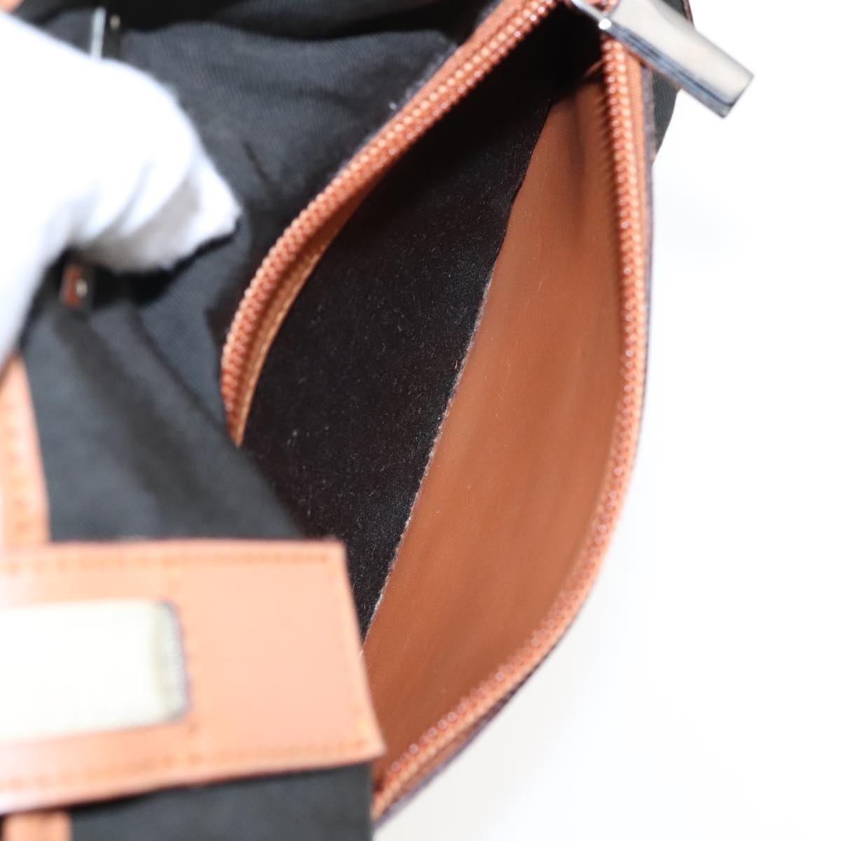 GUCCI Tote Bag Canvas Khaki Silver Auth 89723