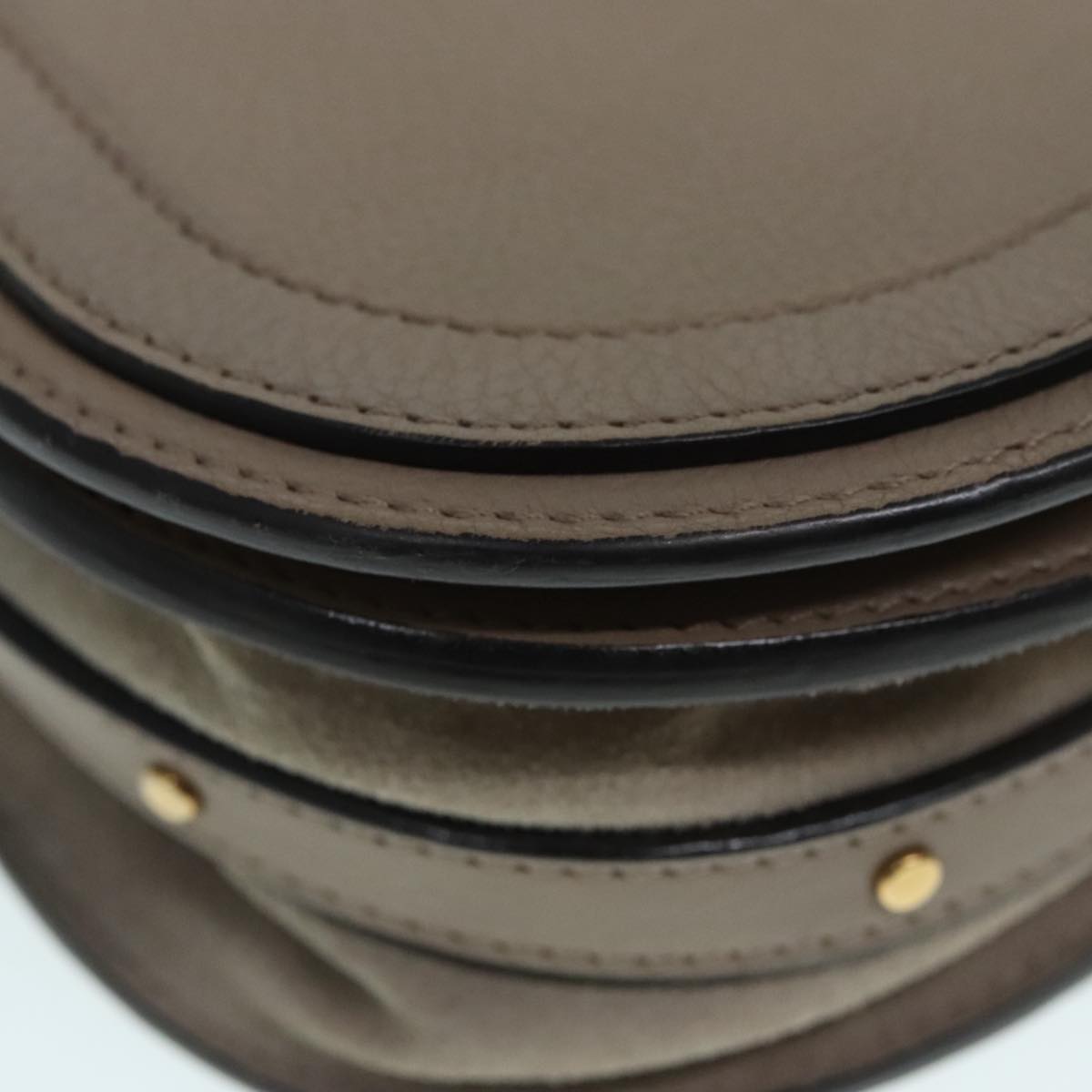 Chloe Nile Hand Bag Leather 2way Brown Gold Auth 89736V