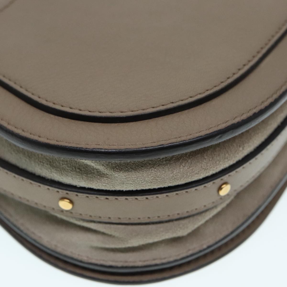 Chloe Nile Hand Bag Leather 2way Brown Gold Auth 89736V