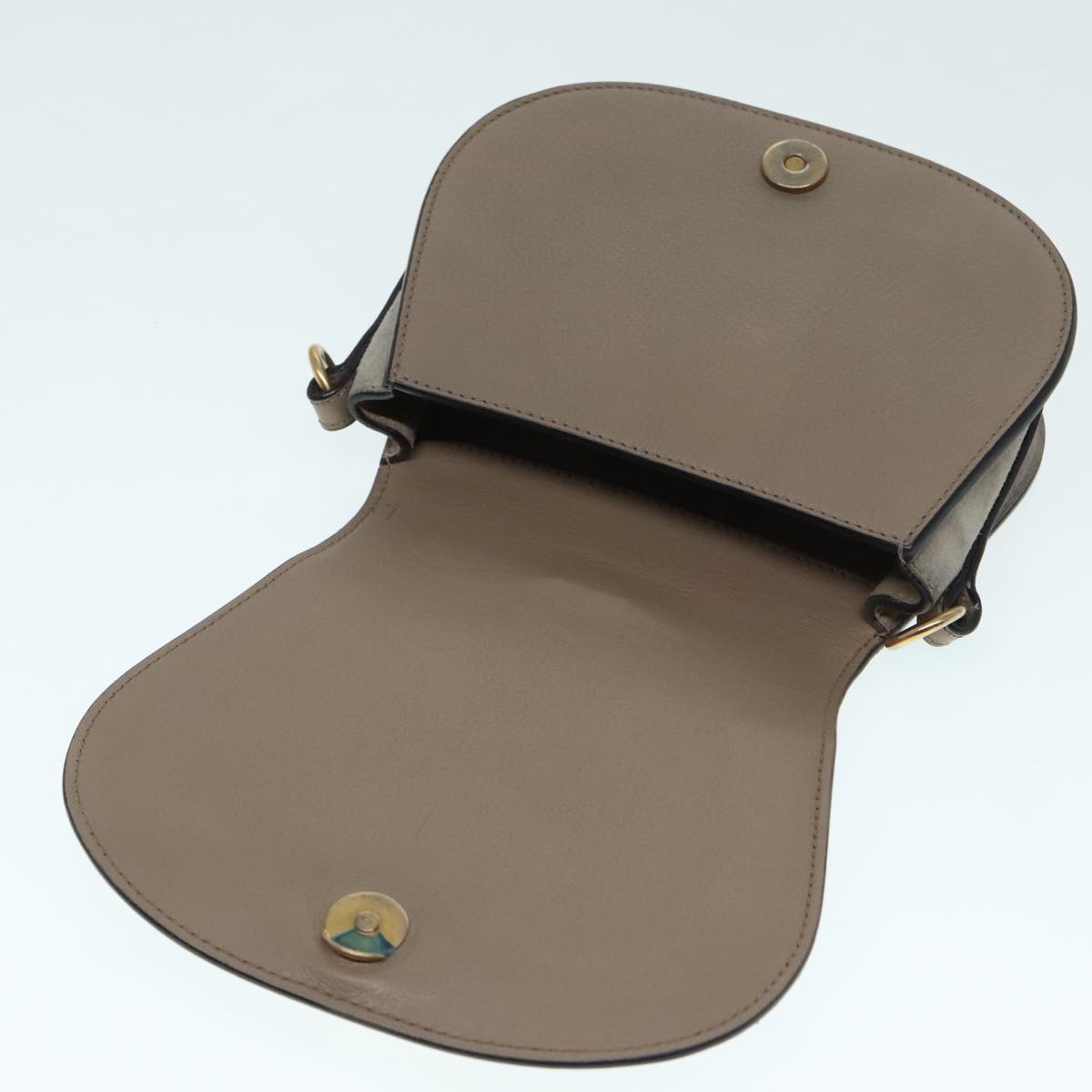 Chloe Nile Hand Bag Leather 2way Brown Gold Auth 89736V