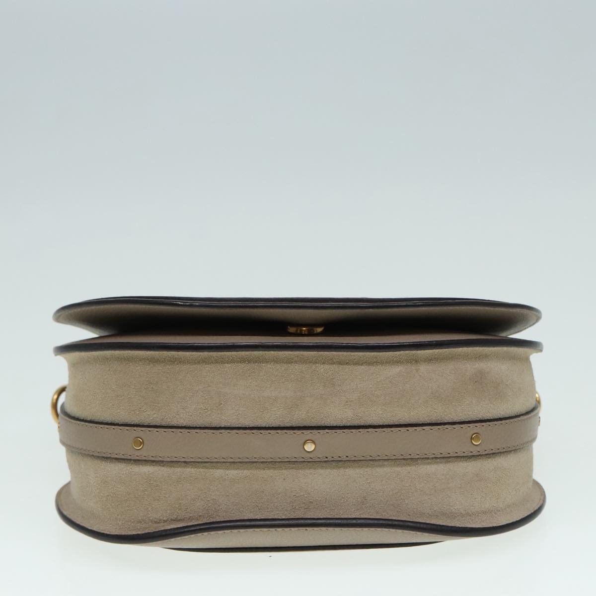 Chloe Nile Hand Bag Leather 2way Brown Gold Auth 89737