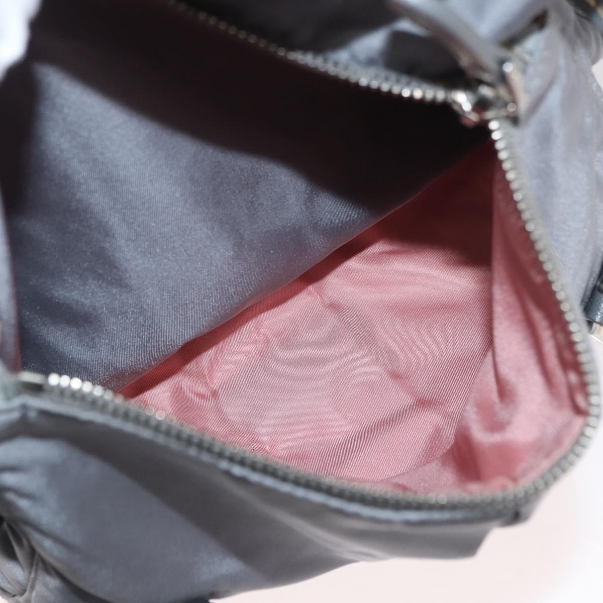 PRADA Shoulder Bag Nylon Gray Silver Auth 89792