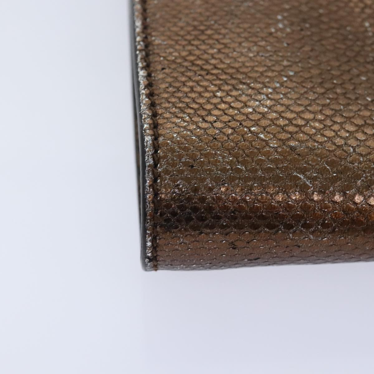 Salvatore Ferragamo Gancini Chain Shoulder Bag Leather Brown Auth 89807