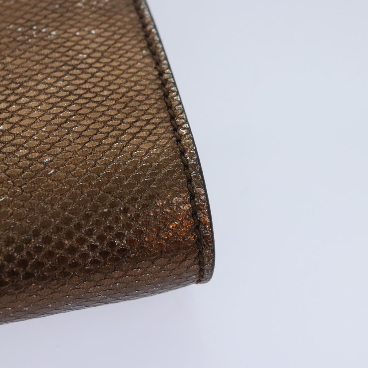 Salvatore Ferragamo Gancini Chain Shoulder Bag Leather Brown Auth 89807