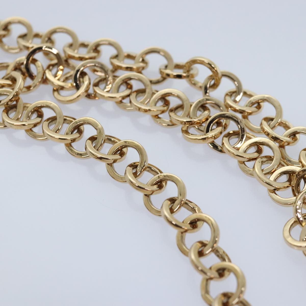 Salvatore Ferragamo Gancini Chain Shoulder Bag Leather Brown Auth 89807