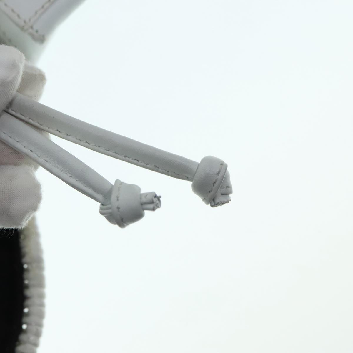 Salvatore Ferragamo Backpack Leather Wicker White Gold Auth 89808V