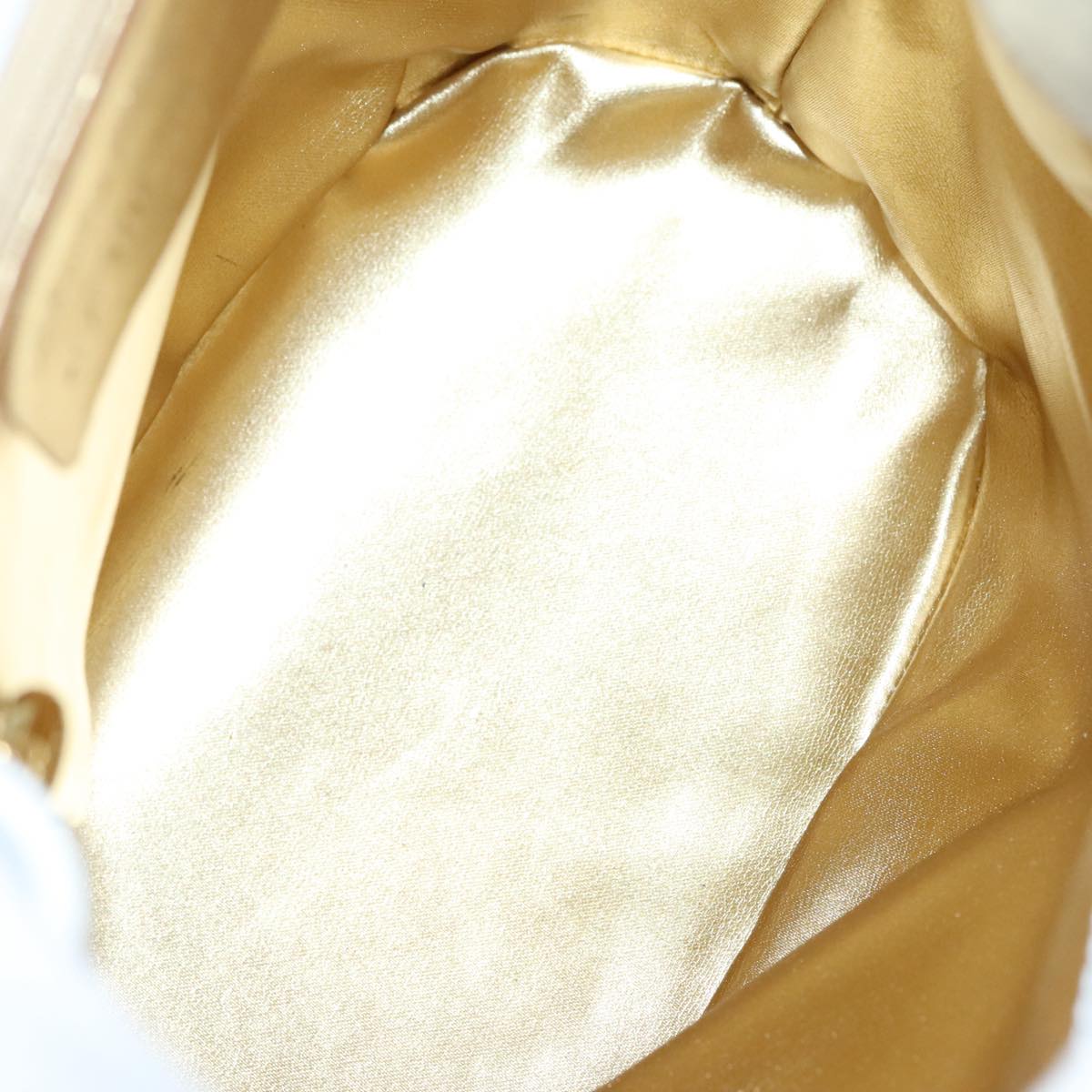 Salvatore Ferragamo Backpack Leather Wicker White Gold Auth 89808V