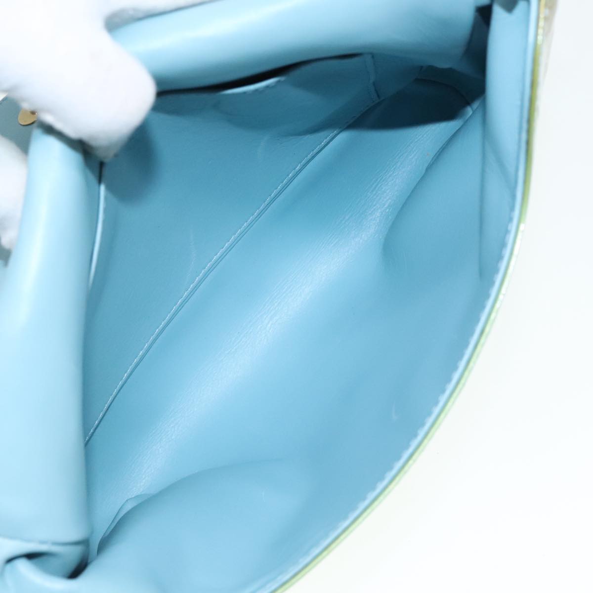 LOUIS VUITTON Monogram Vernis Thompson Street Bag Baby Blue M91009 Auth 89846