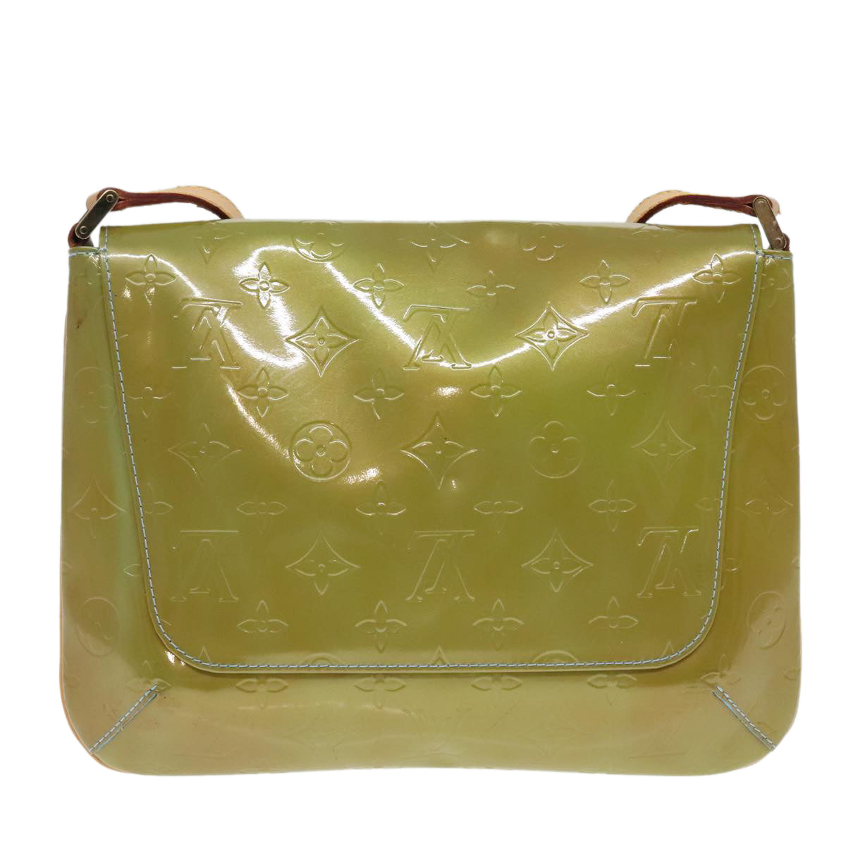 LOUIS VUITTON Monogram Vernis Thompson Street Bag Baby Blue M91009 Auth 89846