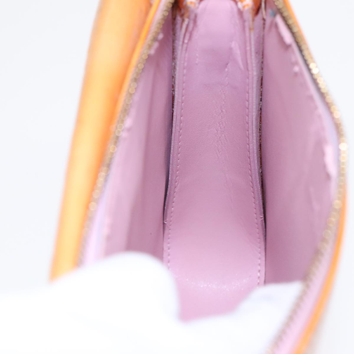 LOUIS VUITTON Monogram Vernis Motto Pouch Marshmallow Pink M91312 LV Auth 89850