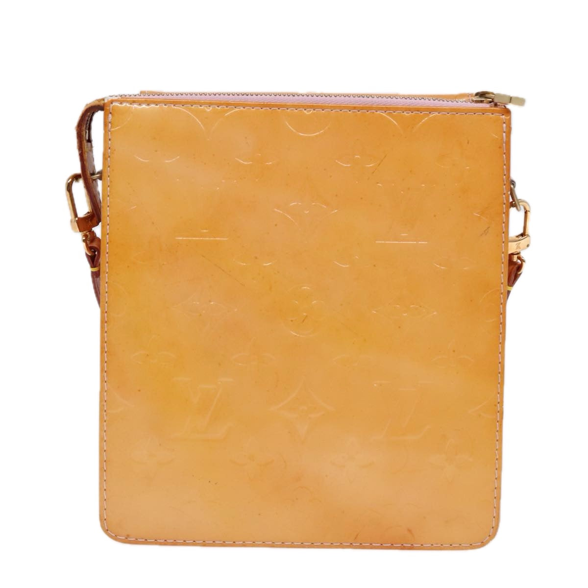 LOUIS VUITTON Monogram Vernis Motto Pouch Marshmallow Pink M91312 LV Auth 89850