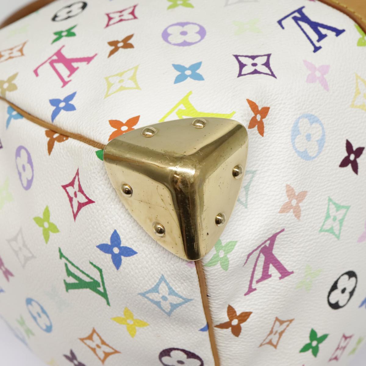 LOUIS VUITTON Monogram Multicolor Keepall 45 Boston Bag White M92641 Auth 89901AM