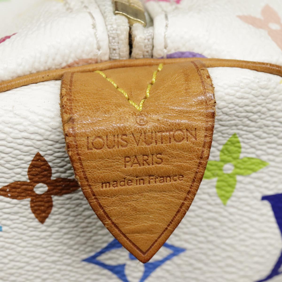 LOUIS VUITTON Monogram Multicolor Keepall 45 Boston Bag White M92641 Auth 89901AM