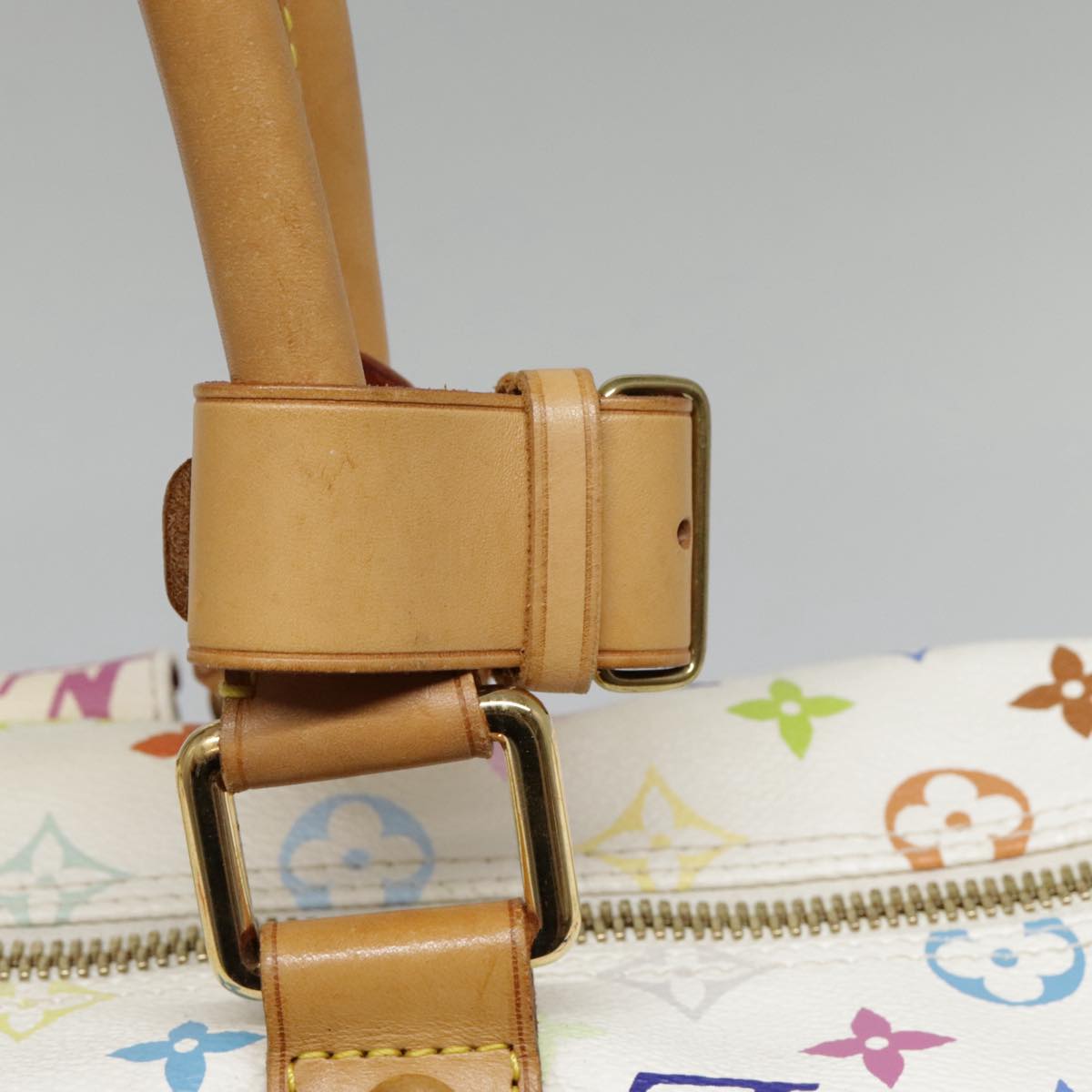 LOUIS VUITTON Monogram Multicolor Keepall 45 Boston Bag White M92641 Auth 89901AM