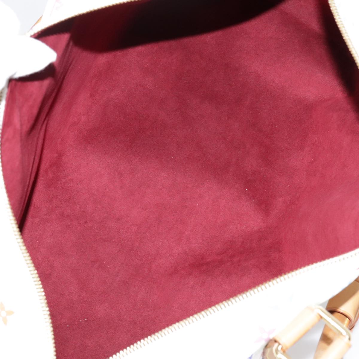 LOUIS VUITTON Monogram Multicolor Keepall 45 Boston Bag White M92641 Auth 89901AM