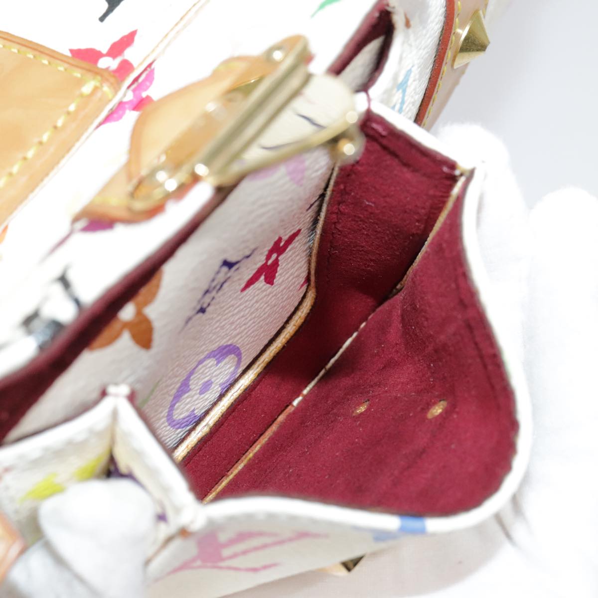 LOUIS VUITTON Monogram Multicolor Keepall 45 Boston Bag White M92641 Auth 89901AM