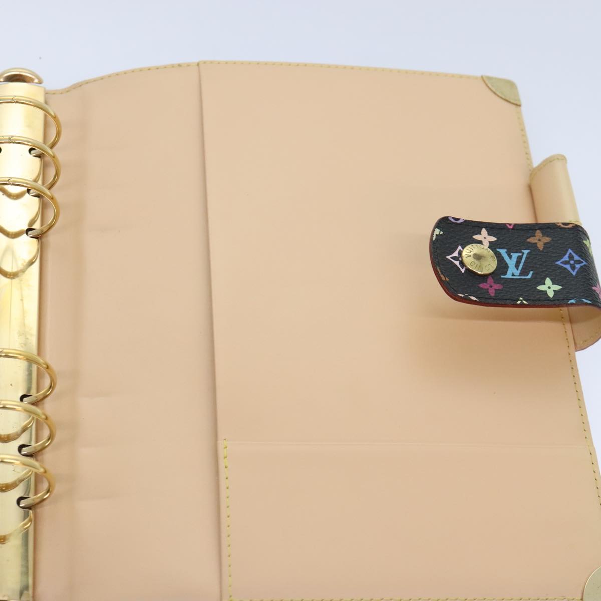 LOUIS VUITTON Multicolor Agenda GM Day Planner Cover Black R20893 LV Auth 89931AV
