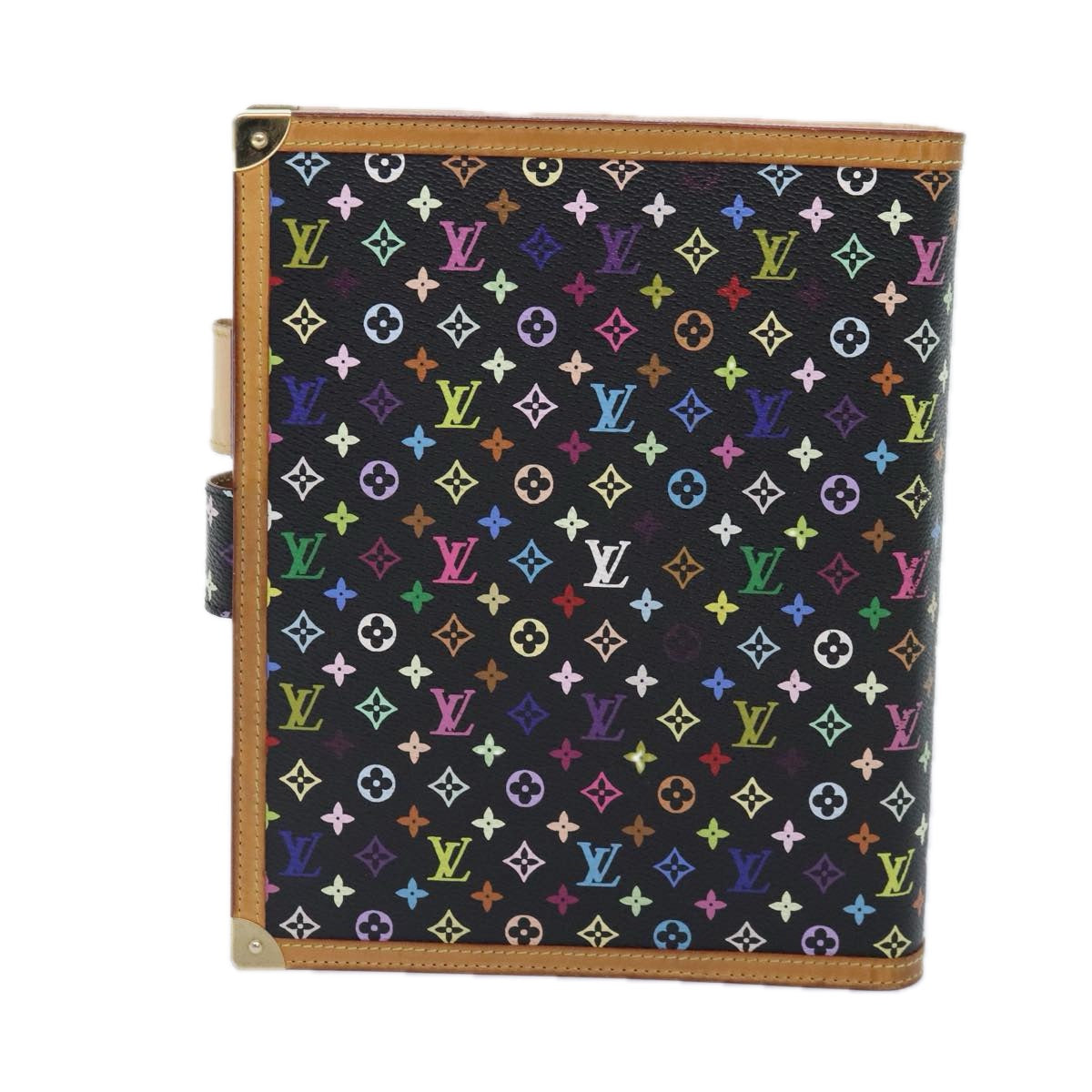 LOUIS VUITTON Multicolor Agenda GM Day Planner Cover Black R20893 LV Auth 89931AV