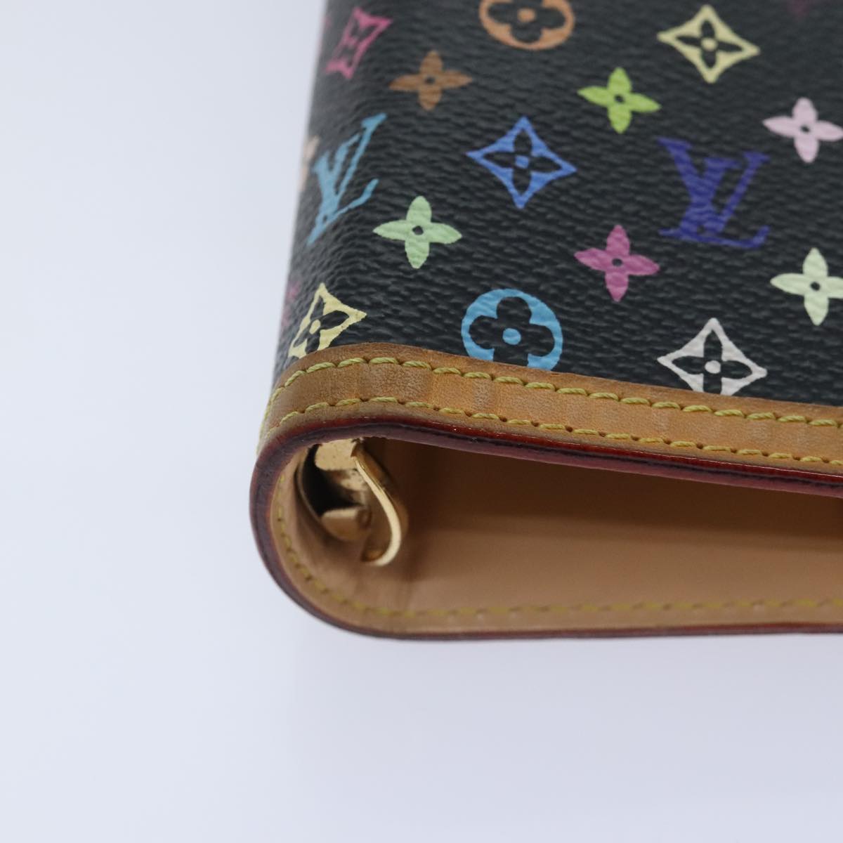 LOUIS VUITTON Multicolor Agenda GM Day Planner Cover Black R20893 LV Auth 89931AV