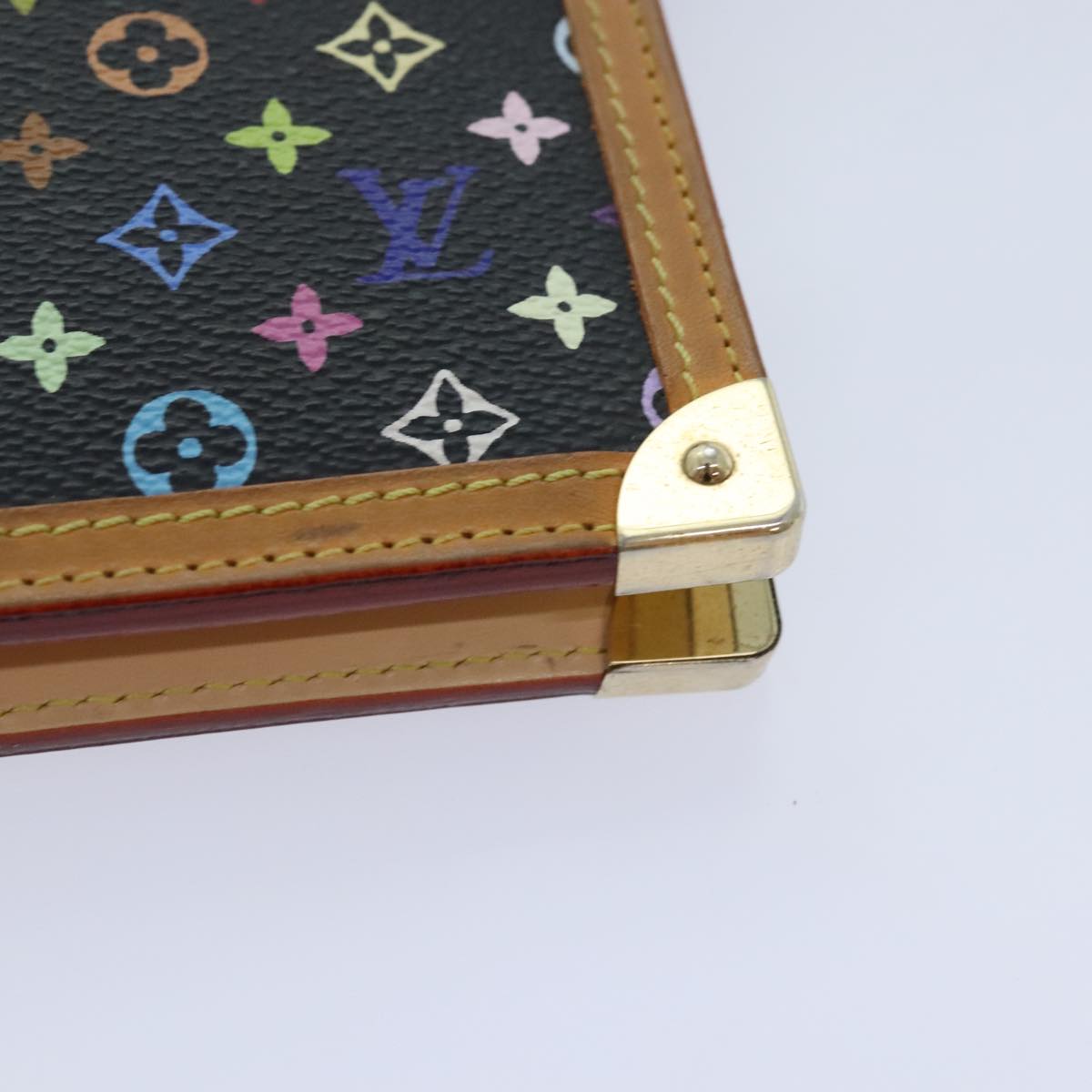 LOUIS VUITTON Multicolor Agenda GM Day Planner Cover Black R20893 LV Auth 89931AV