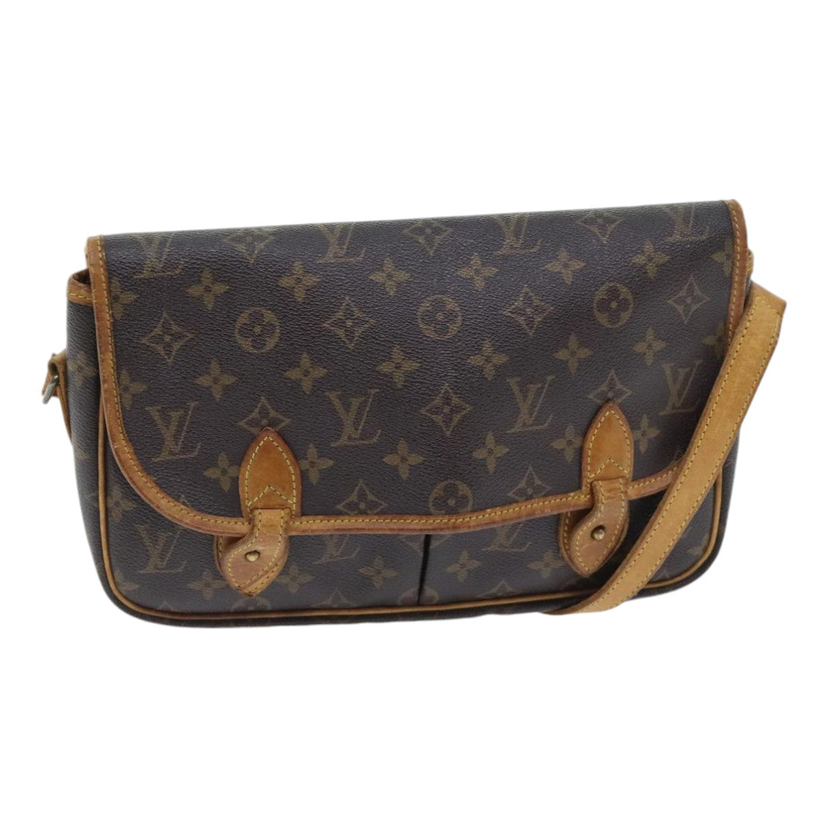 LOUIS VUITTON Monogram Gibeciere MM Shoulder Bag M42247 LV Auth 89955