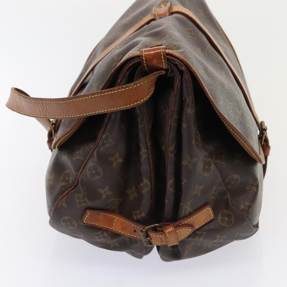 LOUIS VUITTON Monogram Saumur 35 Shoulder Bag M42254 LV Auth 89975