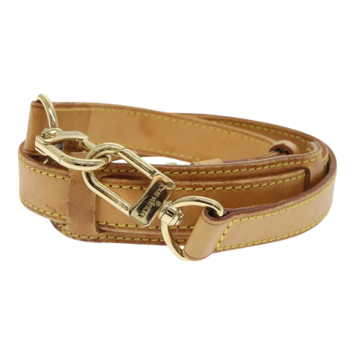LOUIS VUITTON Adjustable Shoulder Strap Leather 36.2""""""""-43.7"""""""" Beige Auth 90005