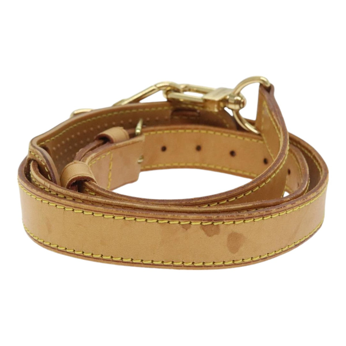 LOUIS VUITTON Adjustable Shoulder Strap Leather 36.2""""""""-43.7"""""""" Beige Auth 90005