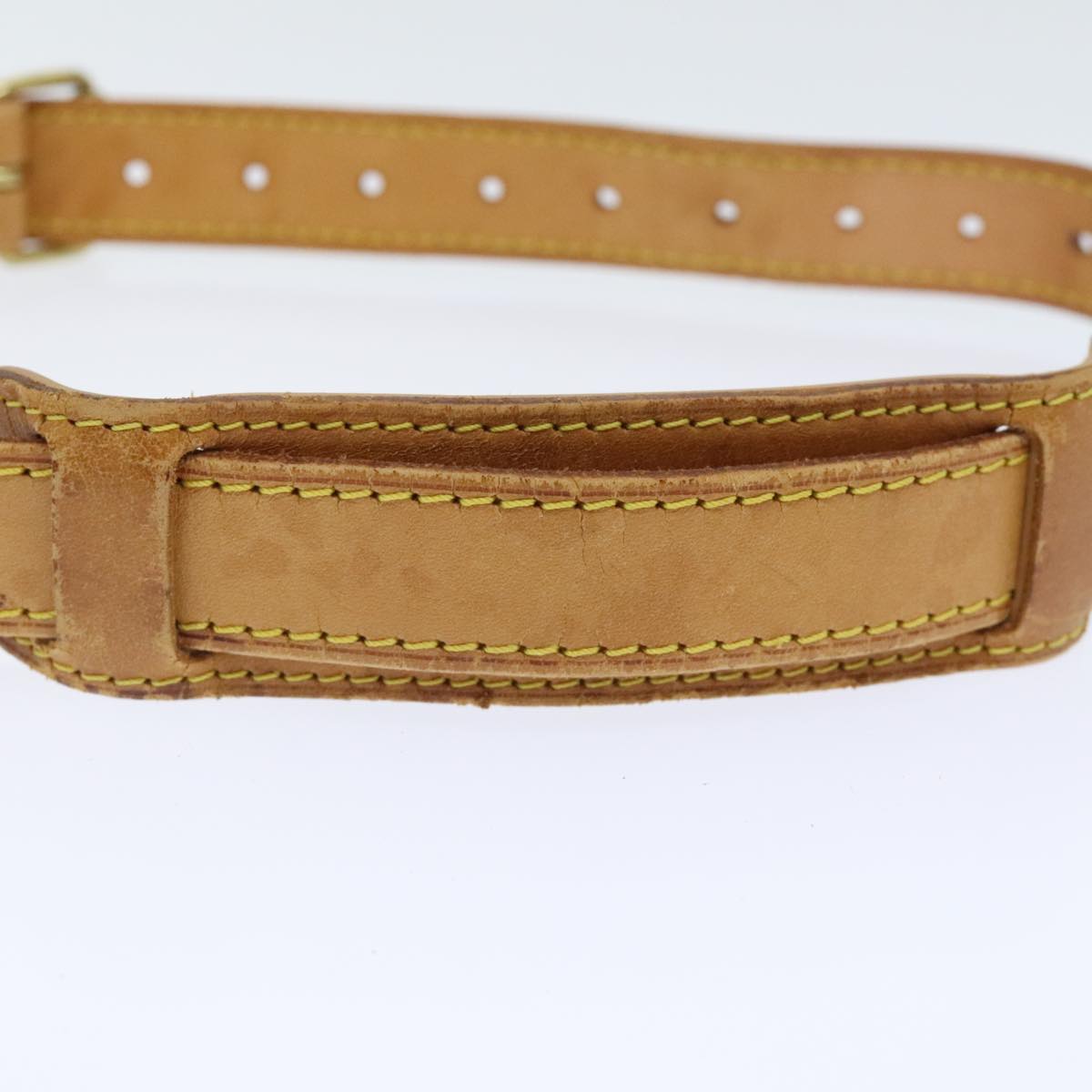 LOUIS VUITTON Adjustable Shoulder Strap Leather 36.2""""""""-43.7"""""""" Beige Auth 90005