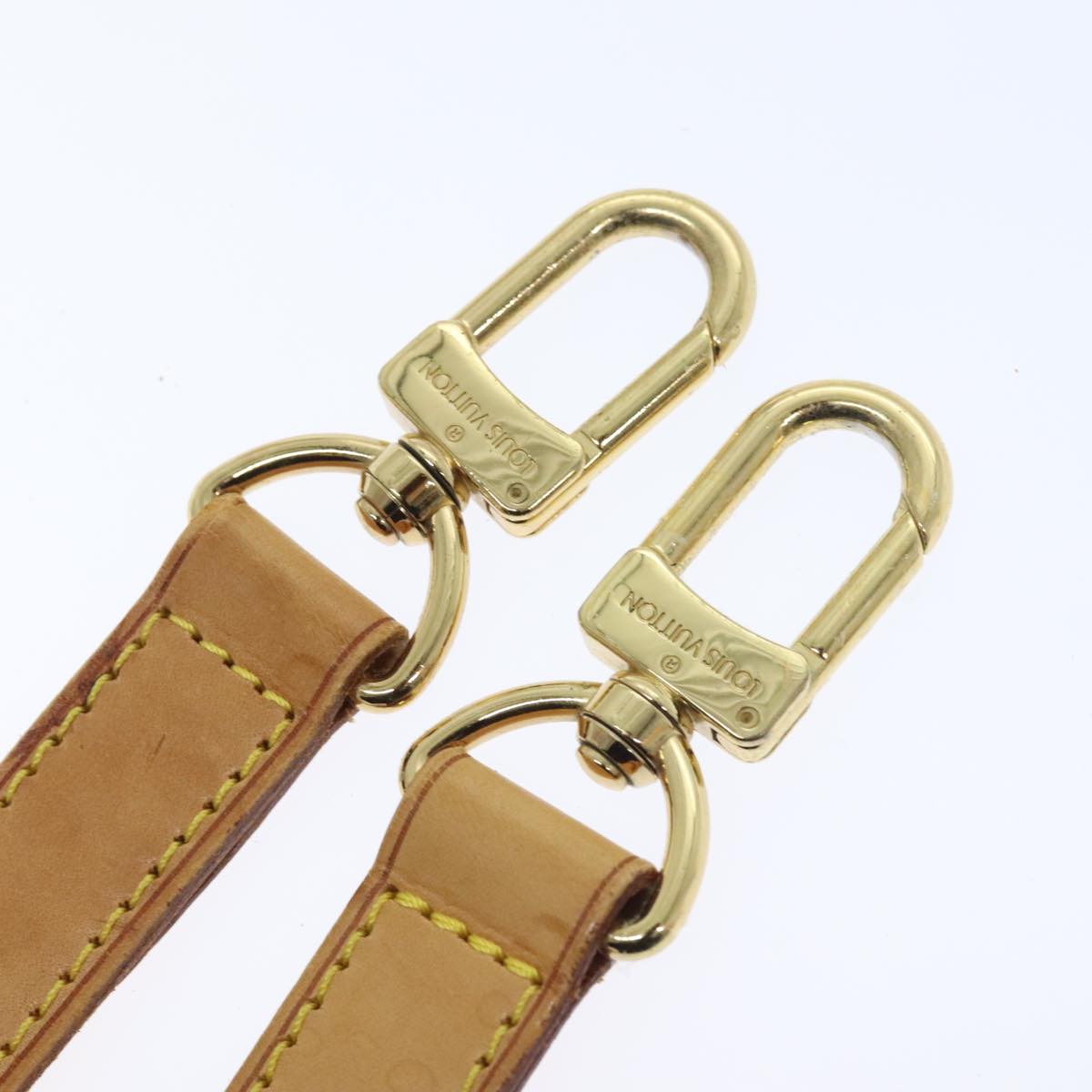 LOUIS VUITTON Adjustable Shoulder Strap Leather 36.2""""""""-43.7"""""""" Beige Auth 90005