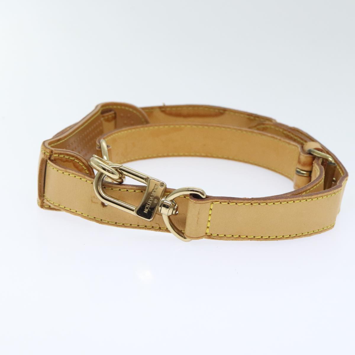 LOUIS VUITTON Adjustable Shoulder Strap Leather 31.5""""""""-38.6"""""""" Beige Auth 90043