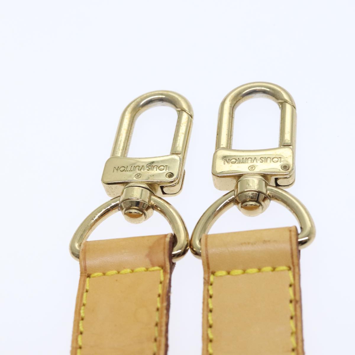 LOUIS VUITTON Adjustable Shoulder Strap Leather 31.5""""""""-38.6"""""""" Beige Auth 90043