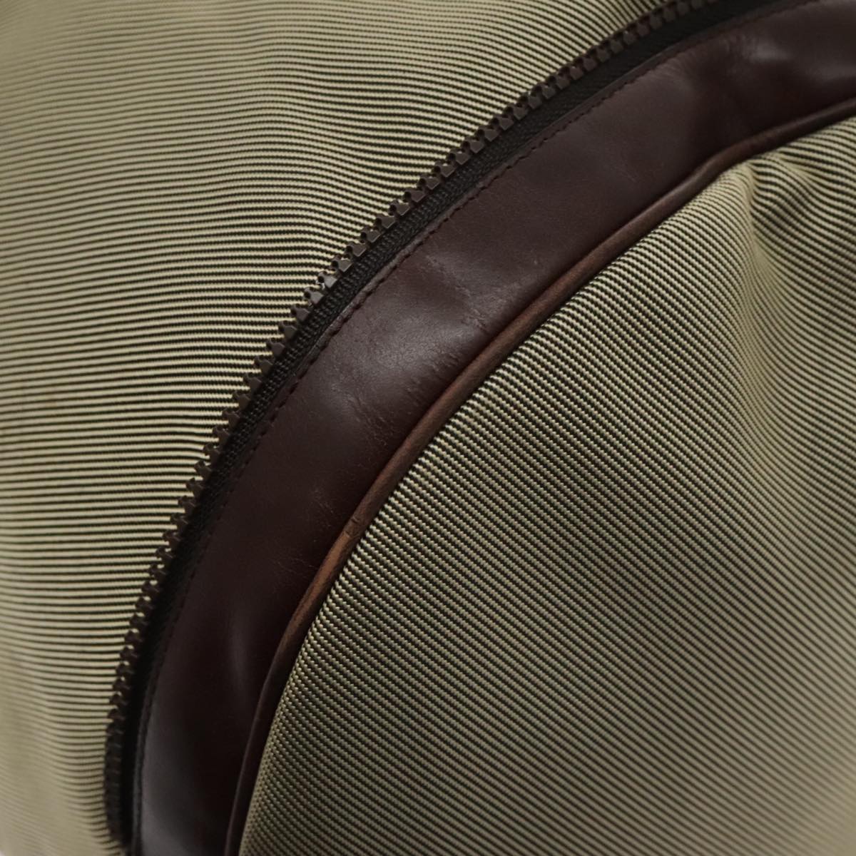 Salvatore Ferragamo Boston Bag Canvas Beige Silver Auth 90049