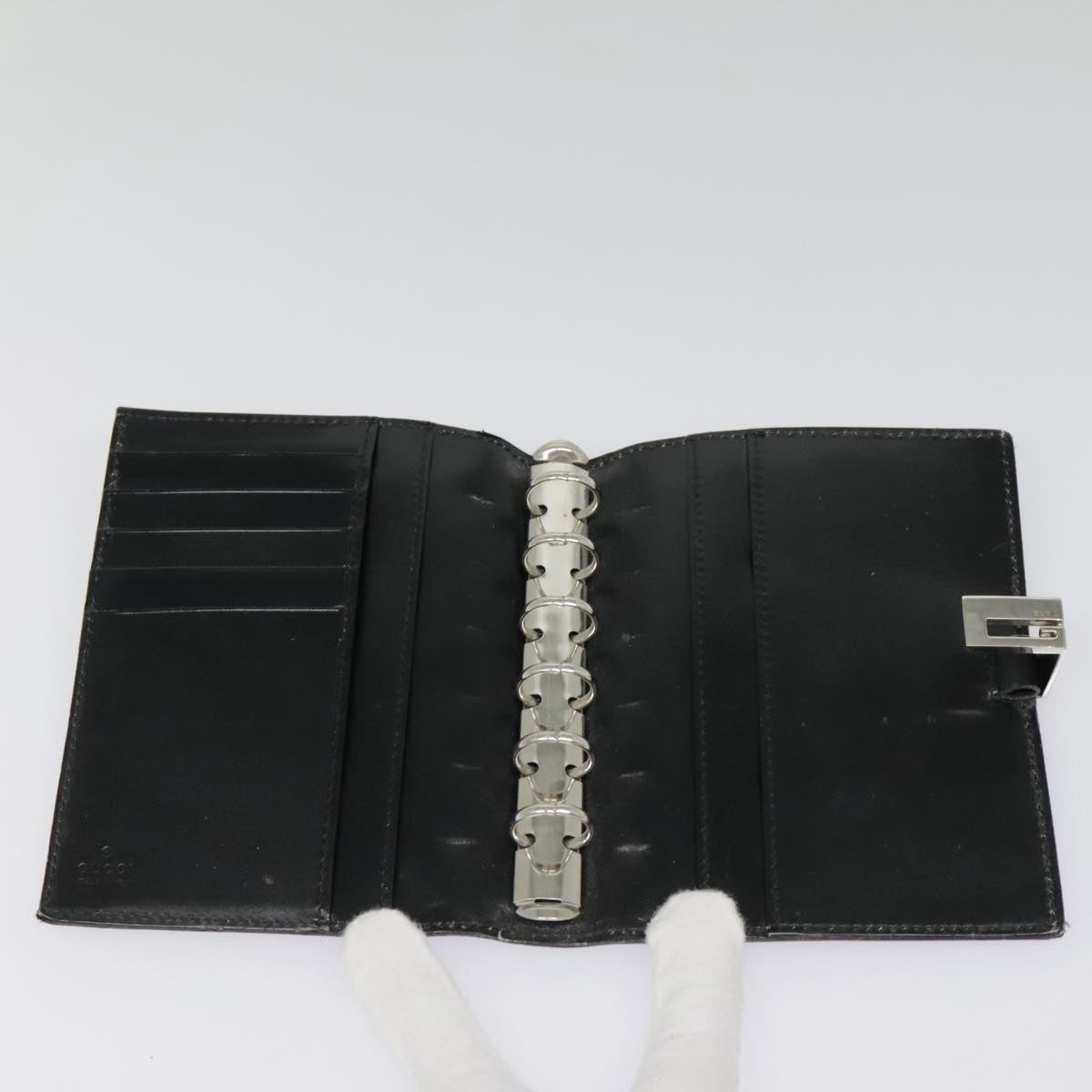 GUCCI Day Planner Cover Leather Black Auth 90051