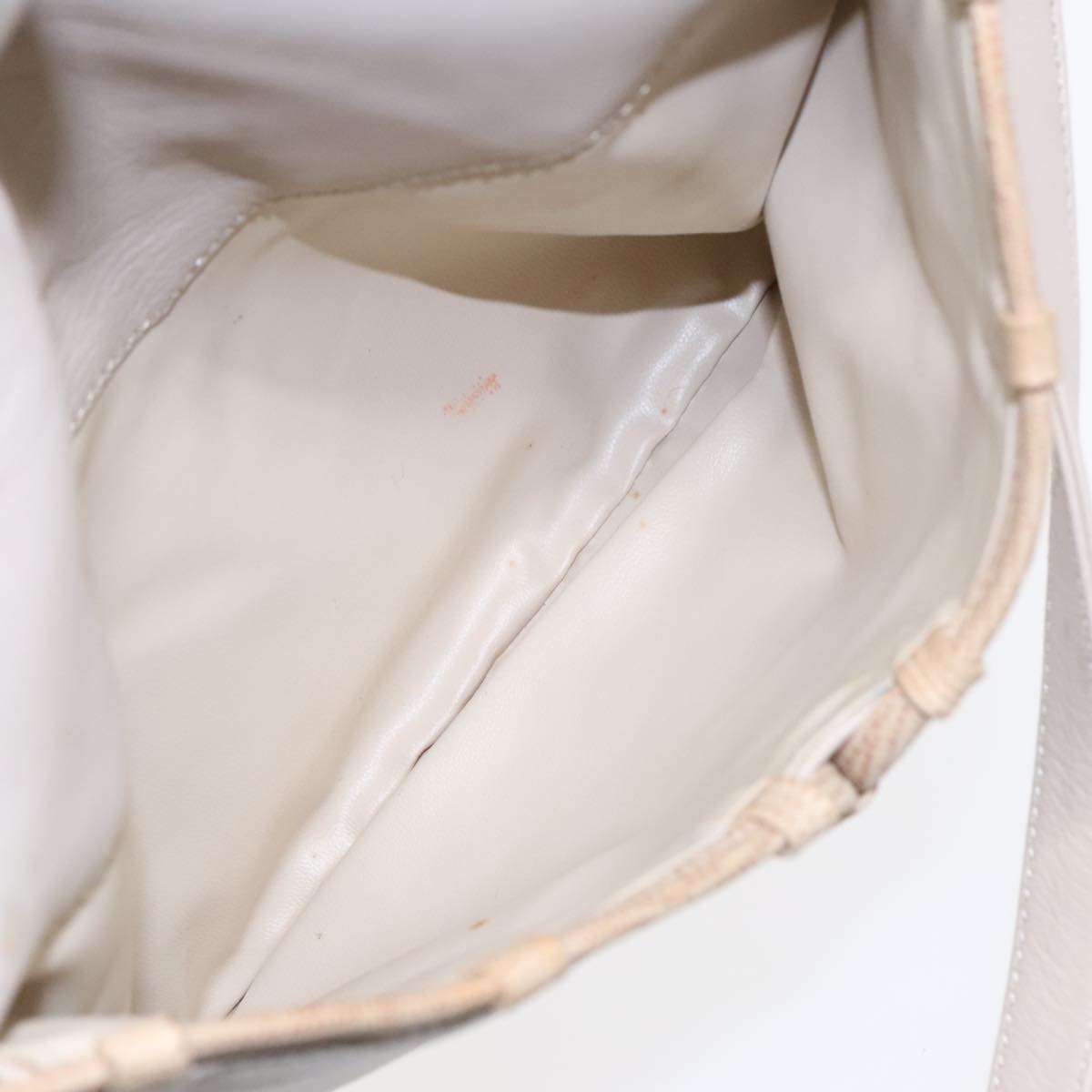 CELINE Horse Carriage Shoulder Bag Leather Beige Gold Auth 90216