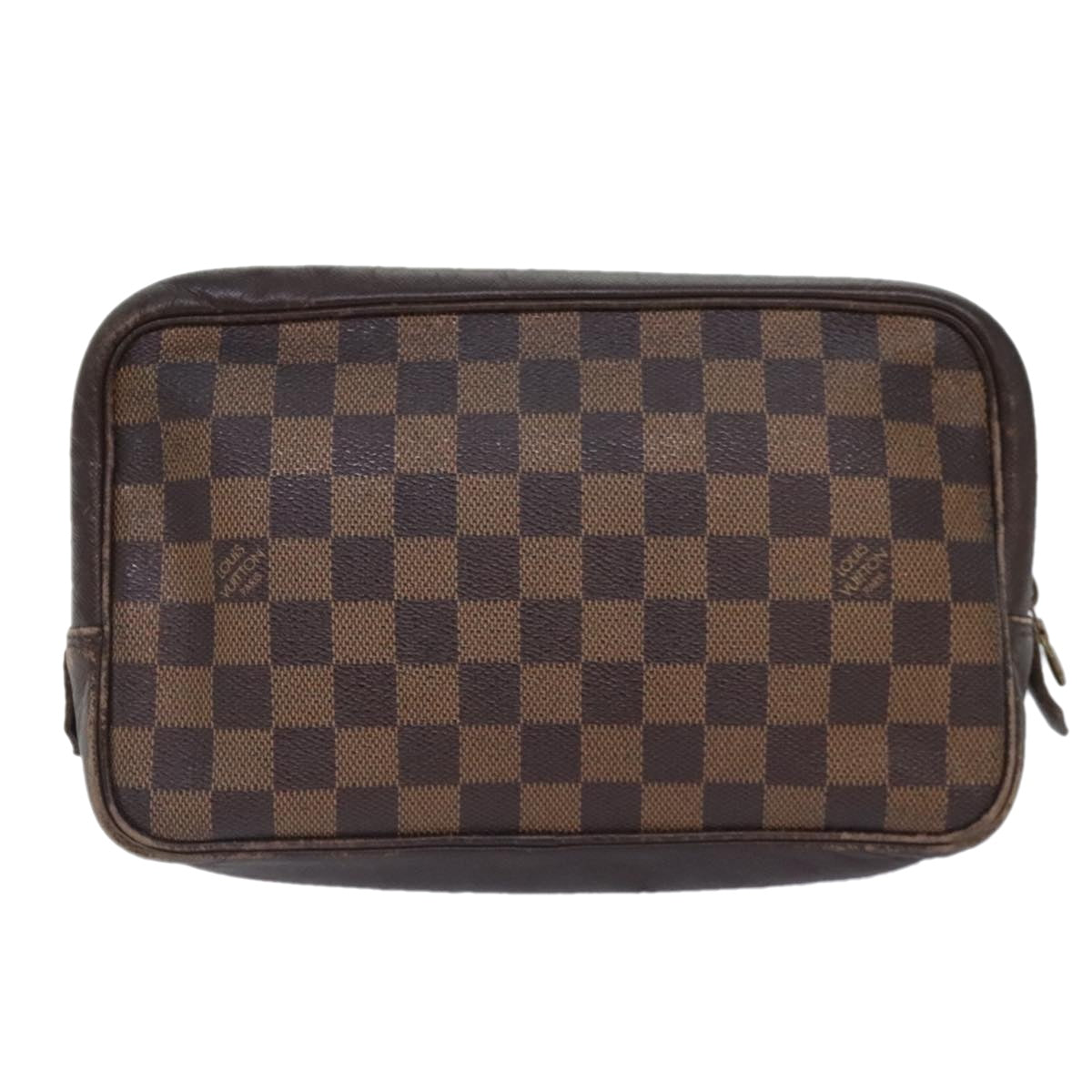LOUIS VUITTON Damier Ebene Trousse Toilette25 Clutch Bag N47624 LV Auth 90282
