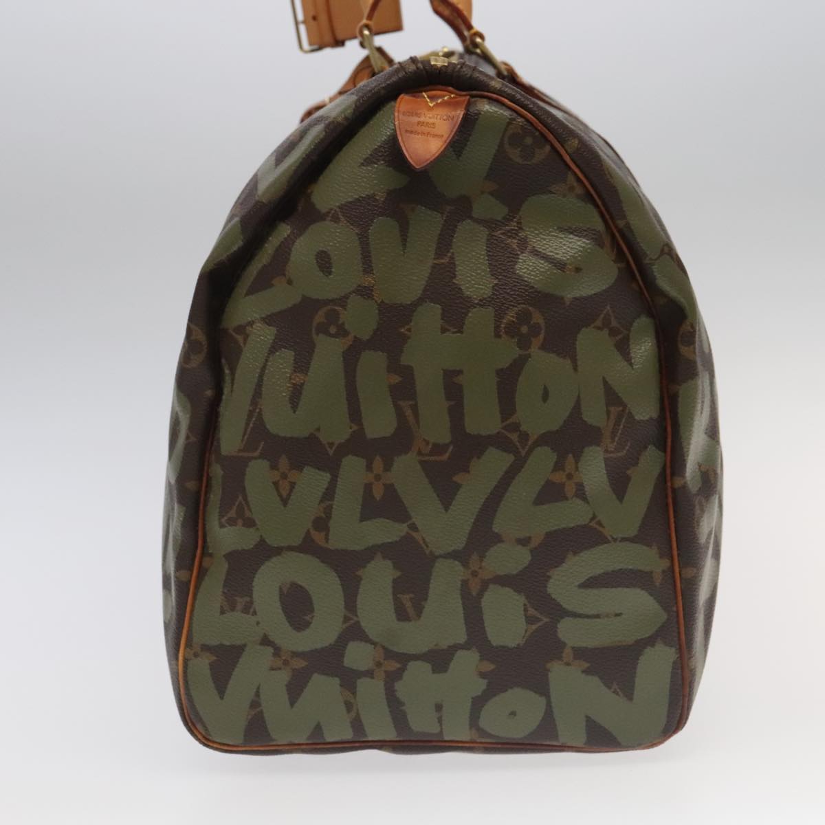 LOUIS VUITTON Monogram Graffiti Keepall 50 Boston Bag Khaki M92196 Auth 90286SAV