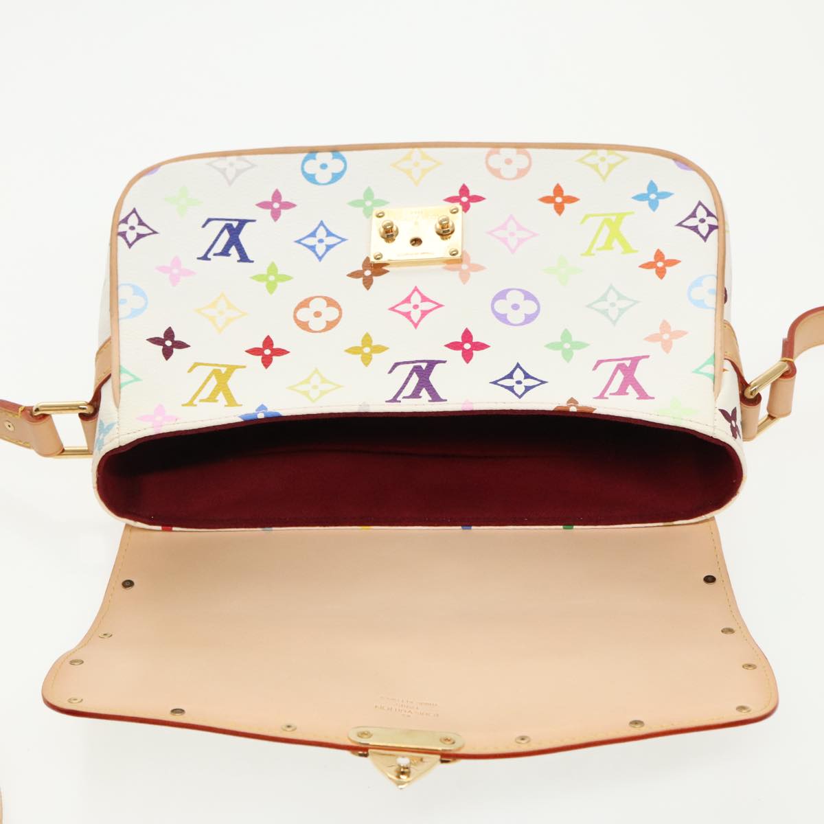 LOUIS VUITTON Monogram Multicolor Sologne Shoulder Bag White M92661 Auth 90289SM