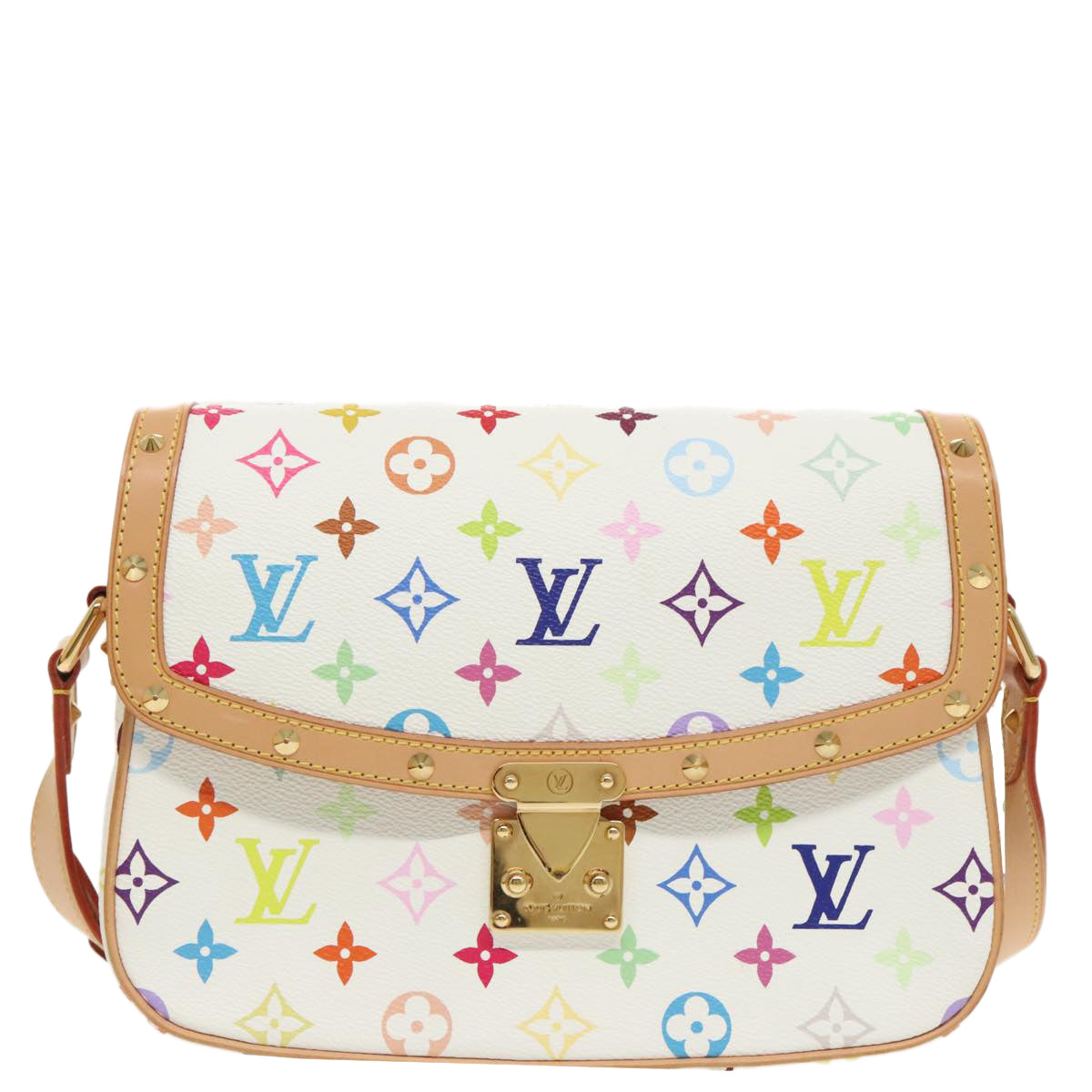 LOUIS VUITTON Monogram Multicolor Sologne Shoulder Bag White M92661 Auth 90289SM