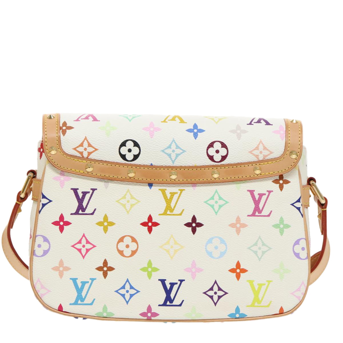LOUIS VUITTON Monogram Multicolor Sologne Shoulder Bag White M92661 Auth 90289SM