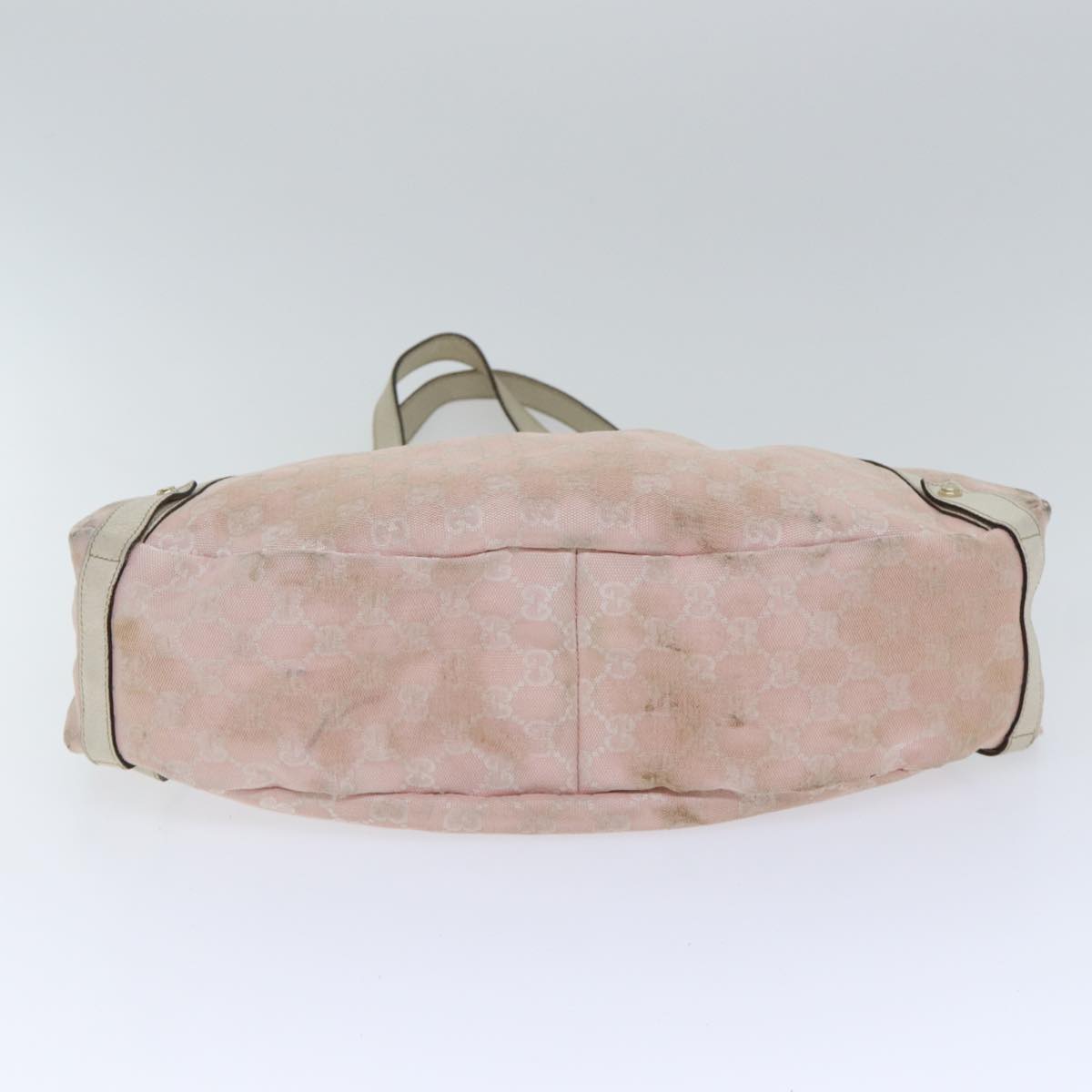 GUCCI GG Canvas Tote Bag Gold Pink 130736 Auth 90470